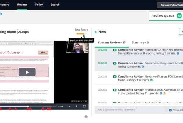 Theta Lake's Compliance review screen overview