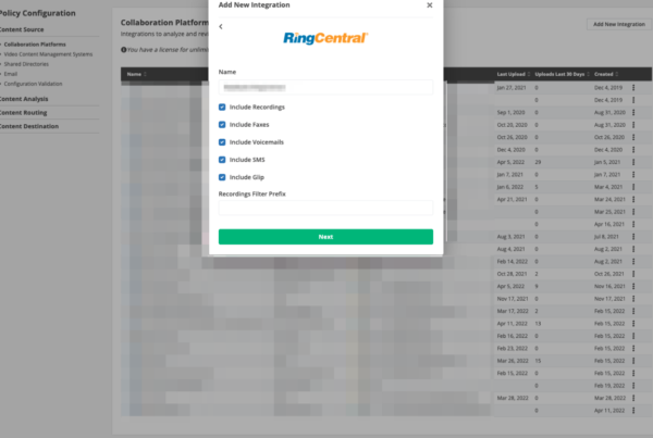 Add new integration for Theta Lake, RingCentral, overview