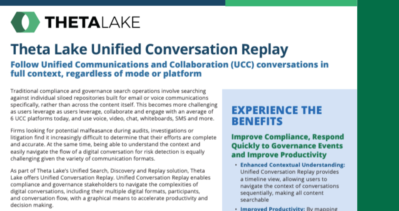 ThetaLake UnifiedConversationReplay SolutionOverview