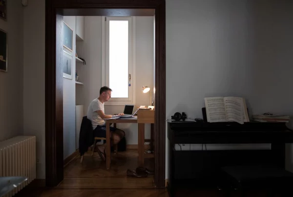 A man working from home